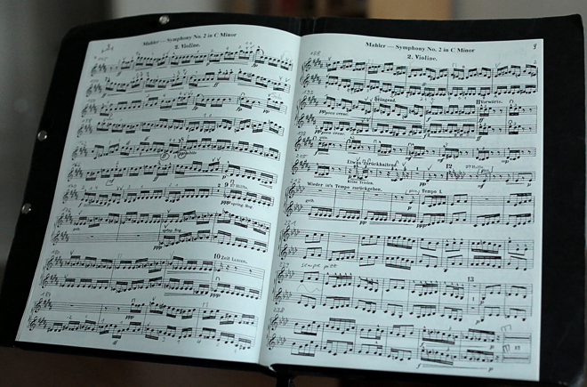 Gustav Mahler Auferstehungssinfonie, Noten Violine II. Bild: copy Franziska Köppe | madiko