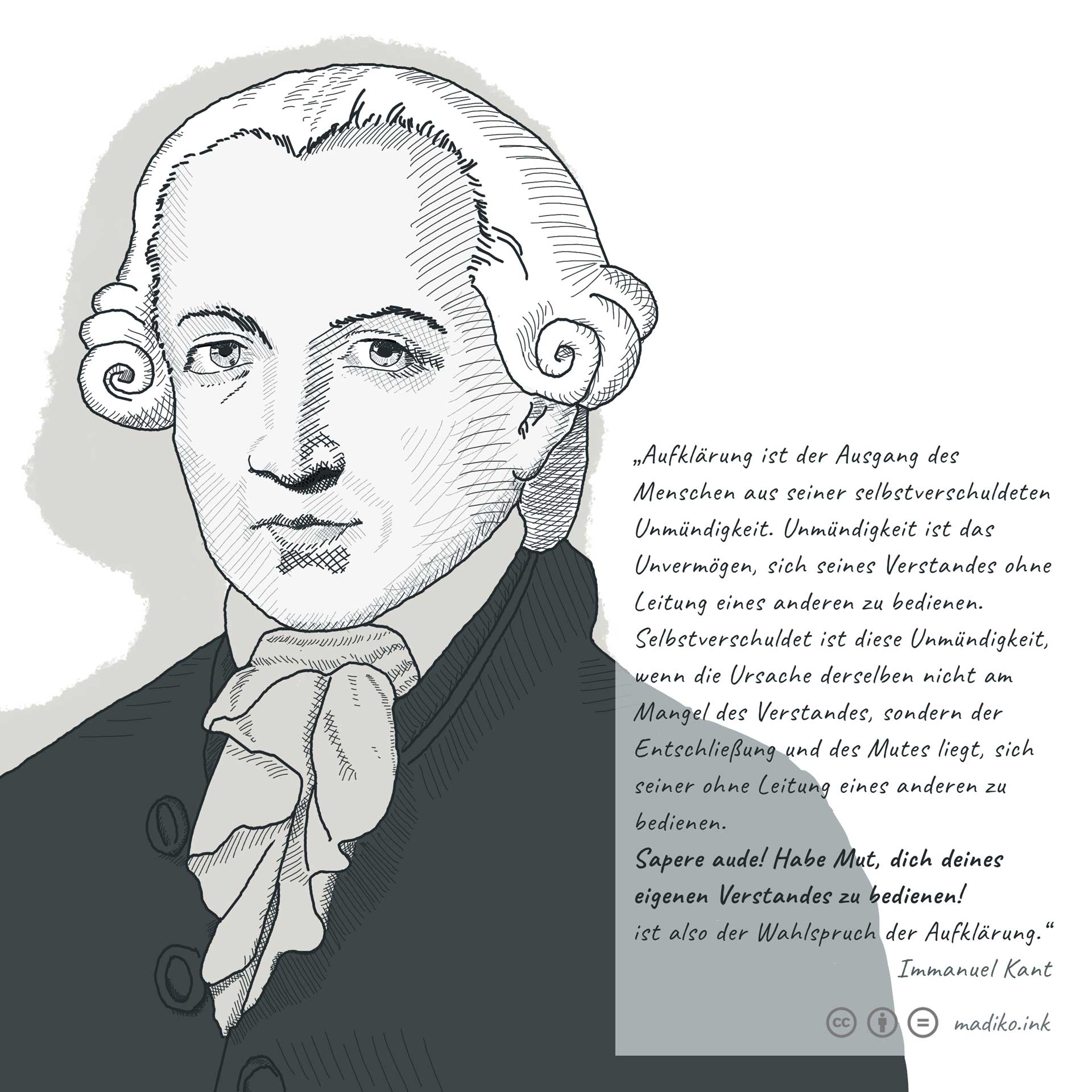zitatinte: Immanuel Kant -- sapere aude. Bild: cc Franziska Köppe | madiko