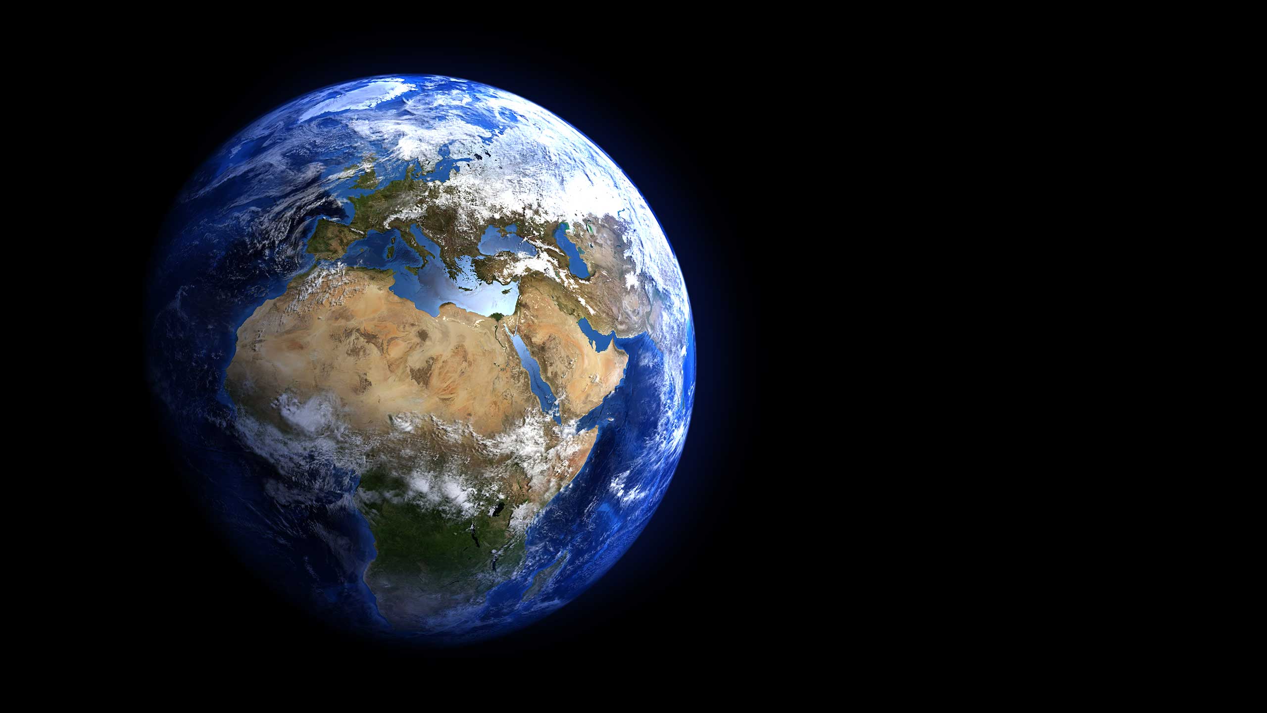 Planet Erde: Aufnahme aus dem All der nördlichen Halbkugel – Europa / Afrika