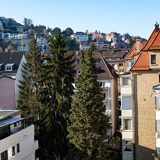 Bürofensterblicke: Stuttgart Lehen | Blick Hinterhöfe nach Degerloch