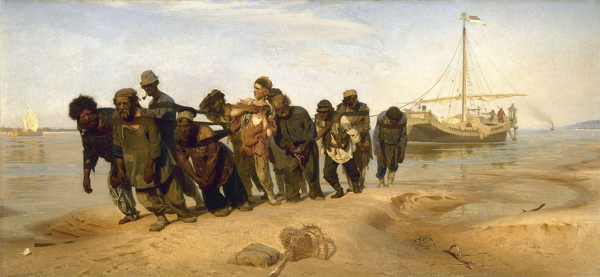 Бурлаки на Волге (Die Wolgatreidler, 1870-1873) von Ilja Jefimowitsch Repin (1844-1930). Bild: cc gemeinfrei